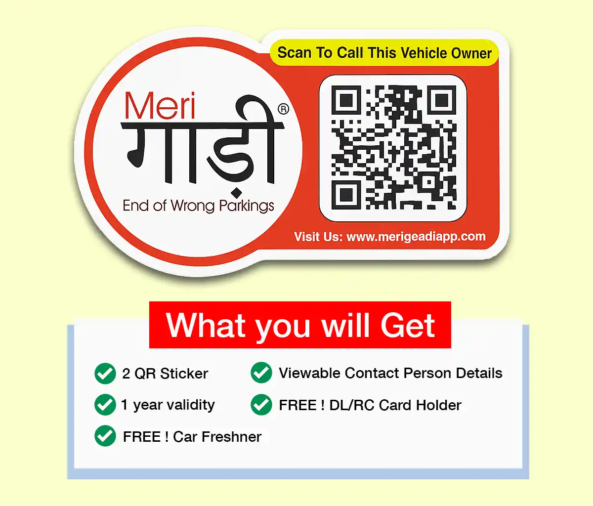Meri Gaadi PRO QR Code Sticker - Image 2