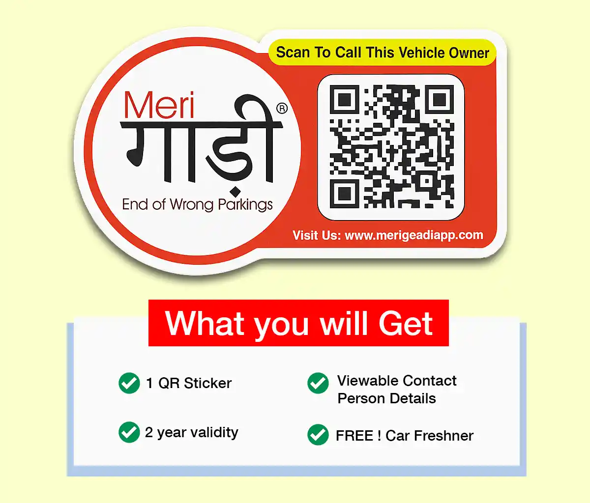 Buy Meri Gaadi Smart QR Code Sticker - Image 3